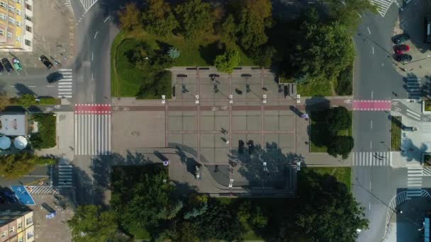 Plac Lotnikow Square Szczecin Vista Aérea Polonia Imágenes Alta Calidad — Vídeos de Stock