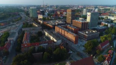 Panorama Caddesi Rajska Gdansk Krajobraz Hava Görüntüsü Polonya. Yüksek kalite 4k görüntü