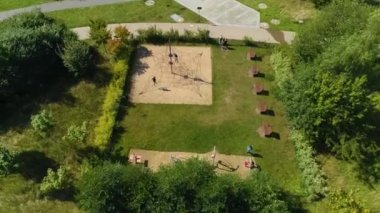 Central Park Olsztyn Plac Zabaw Hava Görüntülü Polonya. Yüksek kalite 4k görüntü