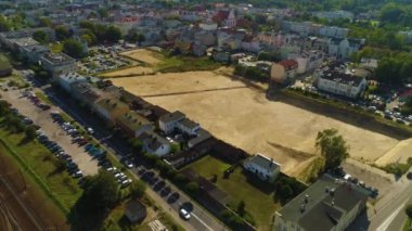 Wejherowo Meydanı Rozkopany Plac Centrum Hava Görüntüsü Polonya. Yüksek kalite 4k görüntü