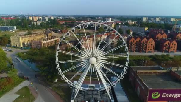 Roue Observation Ambersky Gdansk Kolo Widokowe Vue Aérienne Pologne Images — Video