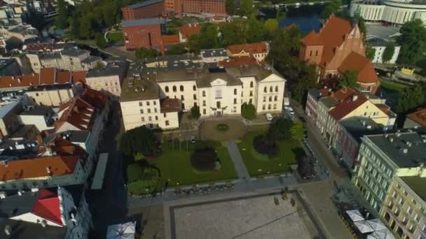 Staroměstský Trh Bydgoszcz Stará Rynek Centrum Aerial View Polsko Vysoce — Stock video