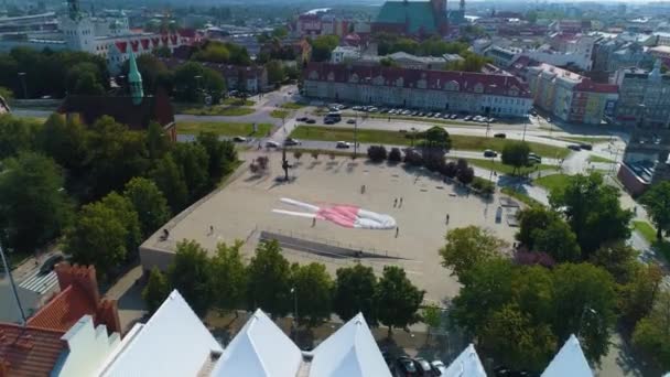 Solidarity Square Szczecin Plac Solidarnosci Vue Aérienne Pologne Images Haute — Video
