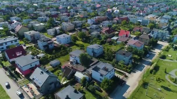 Landschap Vrijstaande Huizen Rumia Domy Jednorodzinne Luchtfoto Polen Hoge Kwaliteit — Stockvideo
