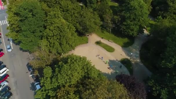 遊び場アンデルサ広場Szczecin公園空中ビューポーランド 高品質4K映像 — ストック動画