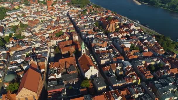Panorama Rynek Starego Miasta Toruń Ratusz Centrum Stary Rynek Widok — Wideo stockowe