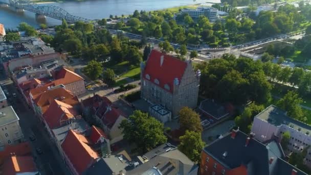 波兰最高平原学院Mariana Rapackiego Torun Muzeum Aerial View 高质量的4K镜头 — 图库视频影像