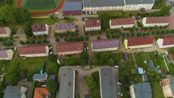Housing Estate Street Bukowa Wejherowo Domy Osiedle Aerial View Poland — Stock Video