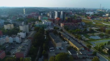 Gdansk Krajobraz Hava Manzaralı Polonya 'nın Güzel Panoraması. Yüksek kalite 4k görüntü