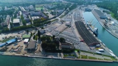 Yeni Port Gdansk Nowy Port Aerial View Poland. Yüksek kalite 4k görüntü