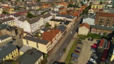 Marina Lagoon Wloclawek Wisla Przystan Na Zalewie Nehri Vistula Havacılık Görünümü Polonya. Yüksek kalite 4k görüntü