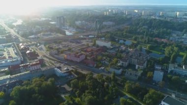 Güzel manzara Bydgoszcz Krajobraz Hava Görüntüsü Polonya. Yüksek kalite 4k görüntü