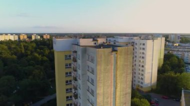 Scycraper Güzel Peyzaj Torun Krajobraz Hava Manzarası Polonya. Yüksek kalite 4k görüntü