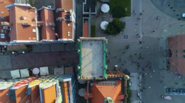Altın Uzun Sokak Kapısı Gdansk Zlota Dlugouliczna Brama Hava Görüntüsü Polonya. Yüksek kalite 4k görüntü