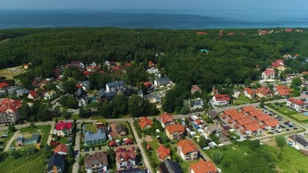 Prachtig Landschap Krynica Morska Piekny Krajobraz Luchtfoto View Polen Hoge — Stockvideo