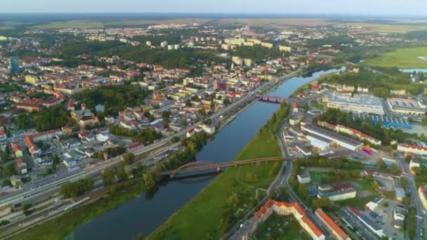 全景市中心沃塔河戈尔佐夫维科波尔斯基中央航空波兰 高质量的4K镜头 — 图库视频影像
