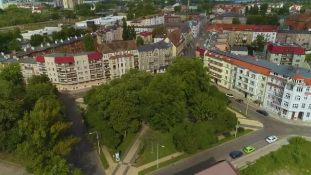 Place Plac Broniewskiego Slupsk Vue Aérienne Pologne Images Haute Qualité — Video