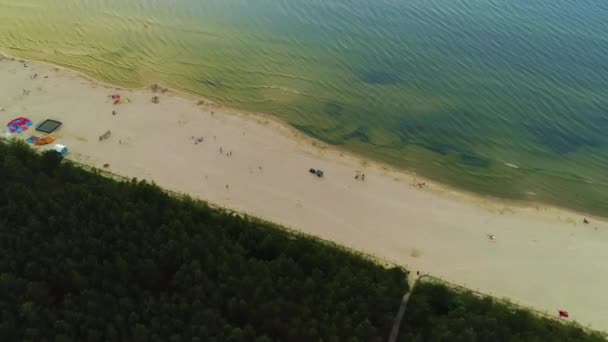 美しいビーチケイティRybackieプラザ空中ビューポーランド 高品質4K映像 — ストック動画