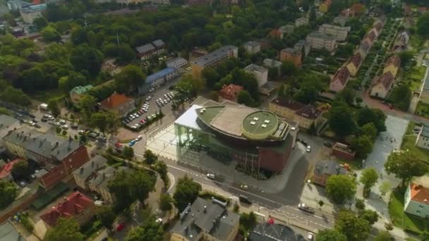 Cultural Center Wejherowo Centrum Kultury Filharmonia Flygfoto Polen Högkvalitativ Film — Stockvideo