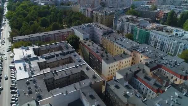 Plac Andersa Square Szczecin Park Aerial View Polsko Vysoce Kvalitní — Stock video