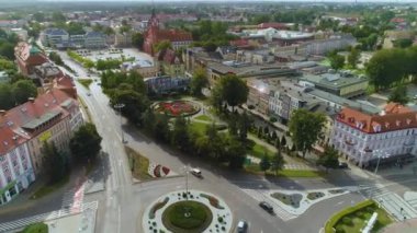 Victory Square Slupsk Plac Zwyciestwa Hava Görüntüsü Polonya. Yüksek kalite 4k görüntü