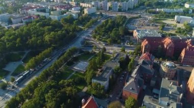 Çeşme Plağı Rapackiego Torun Fontanna Cosmopolis Hava Görüntüsü Polonya. Yüksek kalite 4k görüntü