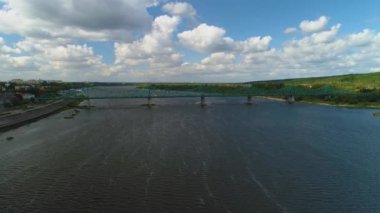 Marina Lagoon Wloclawek Wisla Przystan Na Zalewie Nehri Vistula Havacılık Görünümü Polonya. Yüksek kalite 4k görüntü