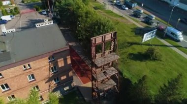 İtfaiye Tugayı Rumia Straz Pozarna Hava Manzaralı Polonya. Yüksek kalite 4k görüntü