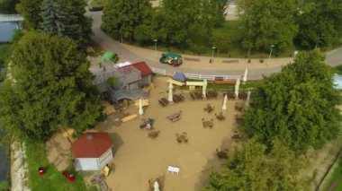Pila Park Na Wyspie Brda Nehri Havadan Görünümü Polonya. Yüksek kalite 4k görüntü
