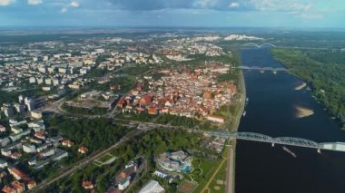 Güzel manzara Torun Krajobraz Hava Görüntüsü Polonya. Yüksek kalite 4k görüntü