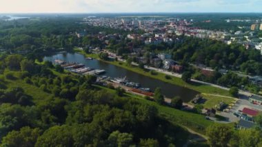 Kış Torun Limanı Zimowy Havaalanı Polonya. Yüksek kalite 4k görüntü