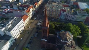 Kilise Plağı Wolnosci Bydgoszcz Kosciol Piotra Pawla Hava Manzarası Polonya. Yüksek kalite 4k görüntü