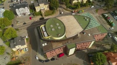 Kültür Merkezi Wejherowo Centrum Kultury Filarmoni Havacılık Görünümü Polonya. Yüksek kalite 4k görüntü