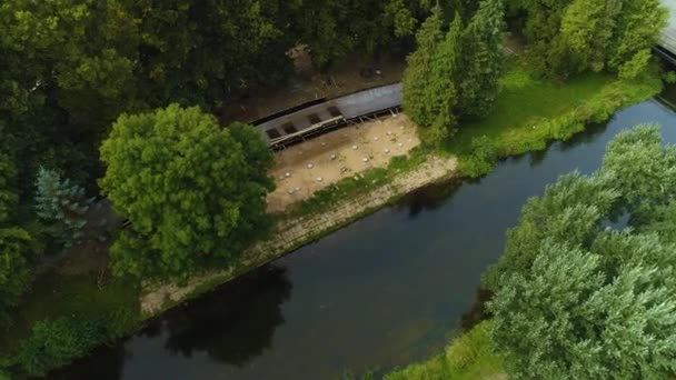 Floden Slupia Boulevards Slupsk Rzeka Bulwary Flygfoto Polen Högkvalitativ Film — Stockvideo