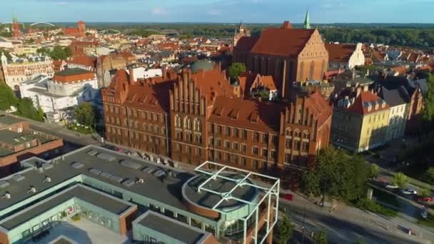 Torun Üniversitesi Uniwersytet Mikolaja Kopernika Hava Görüntüsü Polonya Yüksek Kalite — Stok video