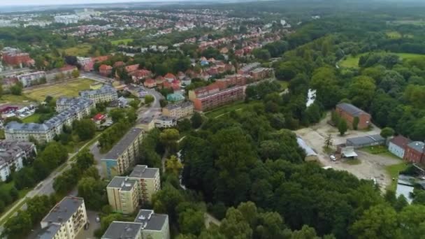 Krásná Krajina Slupia River Slupsk Aerial View Polsko Vysoce Kvalitní — Stock video