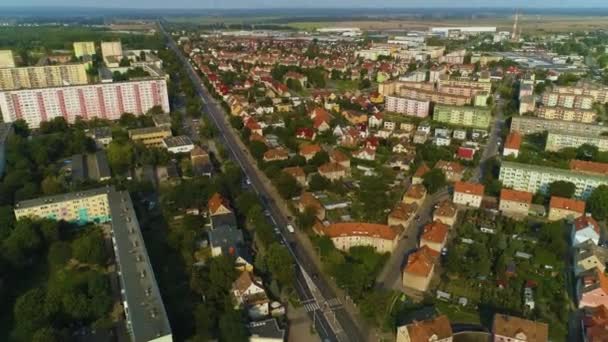 Panorama Apartments Blocks Estate Stargard Osiedle Domy Aerial View Polsko — Stock video