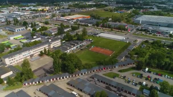 化学学校综合法院Olsztyn Szkola Chemiczna Aerial View Poland 高质量的4K镜头 — 图库视频影像
