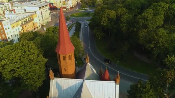 Православная Церковь Stargard Cerkiew Piotra Pawla Aerial View Poland Высококачественные — стоковое видео