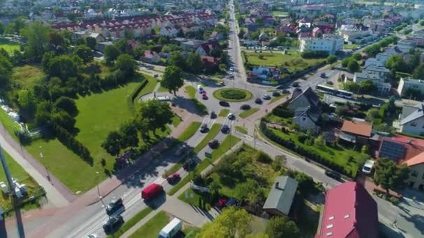 風景ロンド ジャナ ポーラ ルミア クラヨブラズ空撮ポーランド 高品質4K映像 — ストック動画
