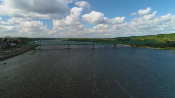 Marina Lagoon Wloclawek Wisla Przystan Zalewie River Vistula Aerial View — Stock video