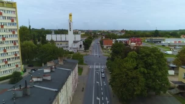 在Koszalin Kosciol Franciszkanska Aerial View的教堂 高质量的4K镜头 — 图库视频影像