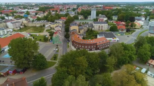 Pomeranya Kütüphanesi Slupsk Pomorska Biblioteka Hava Görüntüsü Polonya Yüksek Kalite — Stok video