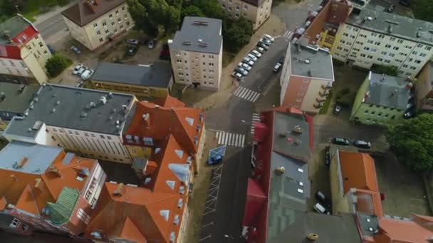 Beautiful Top Centrum Slupsk Aerial View Poland Vysoce Kvalitní Záběry — Stock video