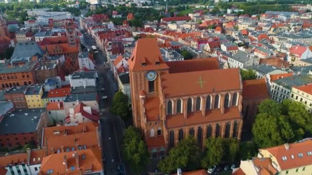 Kathedrale Torun Katedra Jana Chrzciciela Altstadt Luftaufnahme Polen Hochwertiges Filmmaterial — Stockvideo
