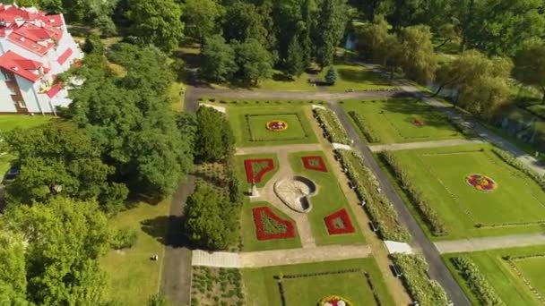 Sienkiewicz Park Wloclawek Gardens Ogrody Air View Poland Inglês Imagens — Vídeo de Stock