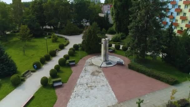 Monumento Pila Pomnik Ofiar Stalinizmu Vista Aérea Polonia Imágenes Alta — Vídeo de stock