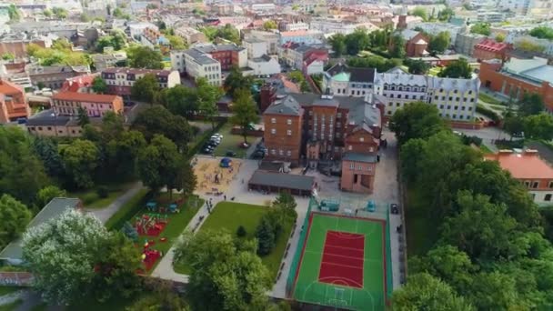 Öffentliche Schule Wloclawek Publiczna Szkola Luftaufnahme Polen Hochwertiges Filmmaterial — Stockvideo