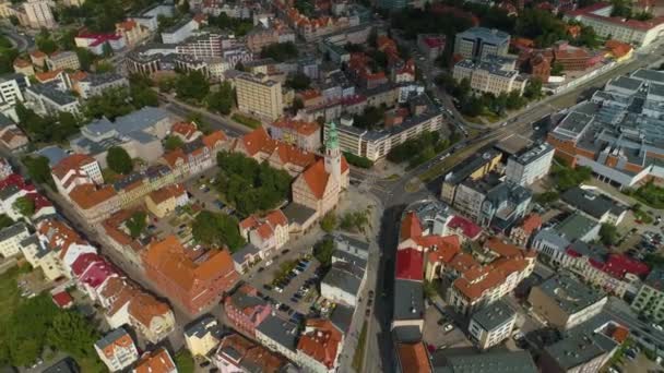 Panorama Gamla Stan Olsztyn Stare Miasto Flygfoto Polen Högkvalitativ Film — Stockvideo
