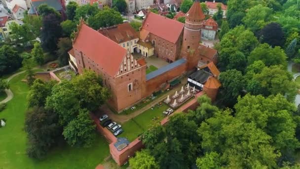 Museu Castelo Warmia Mazury Olsztyn Zamek Muzeum Vista Aérea Polónia — Vídeo de Stock
